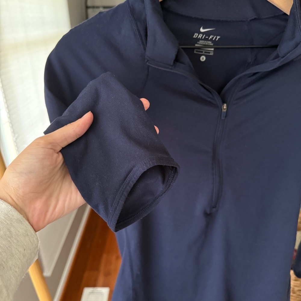 Nike | Deep Blue quarter zip up | Dri-fit | 3/4 sleeves | Size small - Picture 3 of 6